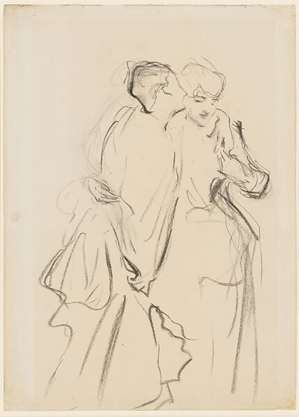 Whispers (Virginie Amélie Avegno Gautreau and a Friend), John Singer Sargent  American, Charcoal and graphite on off-white laid paper, American