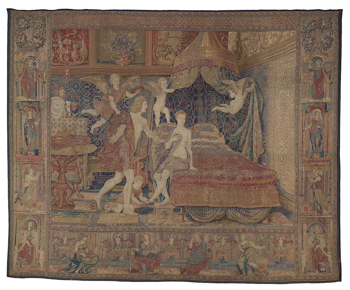 Aglauros’s Vision of the Bridal Chamber of Herse, from the Story of Mercury and Herse, Giovanni Battista Lodi da Cremona  Italian, Wool, silk and precious metal-wrapped threads (20-22 warps per inch, 8-9 warps per cm.), Netherlandish, Brussels
