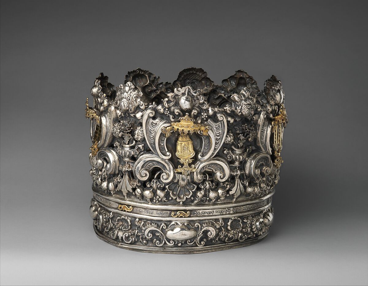 Torah crown (keter), Andrea Zambelli "L'Honnesta"  Italian, Silver, parcel gilt, Italian, Venice