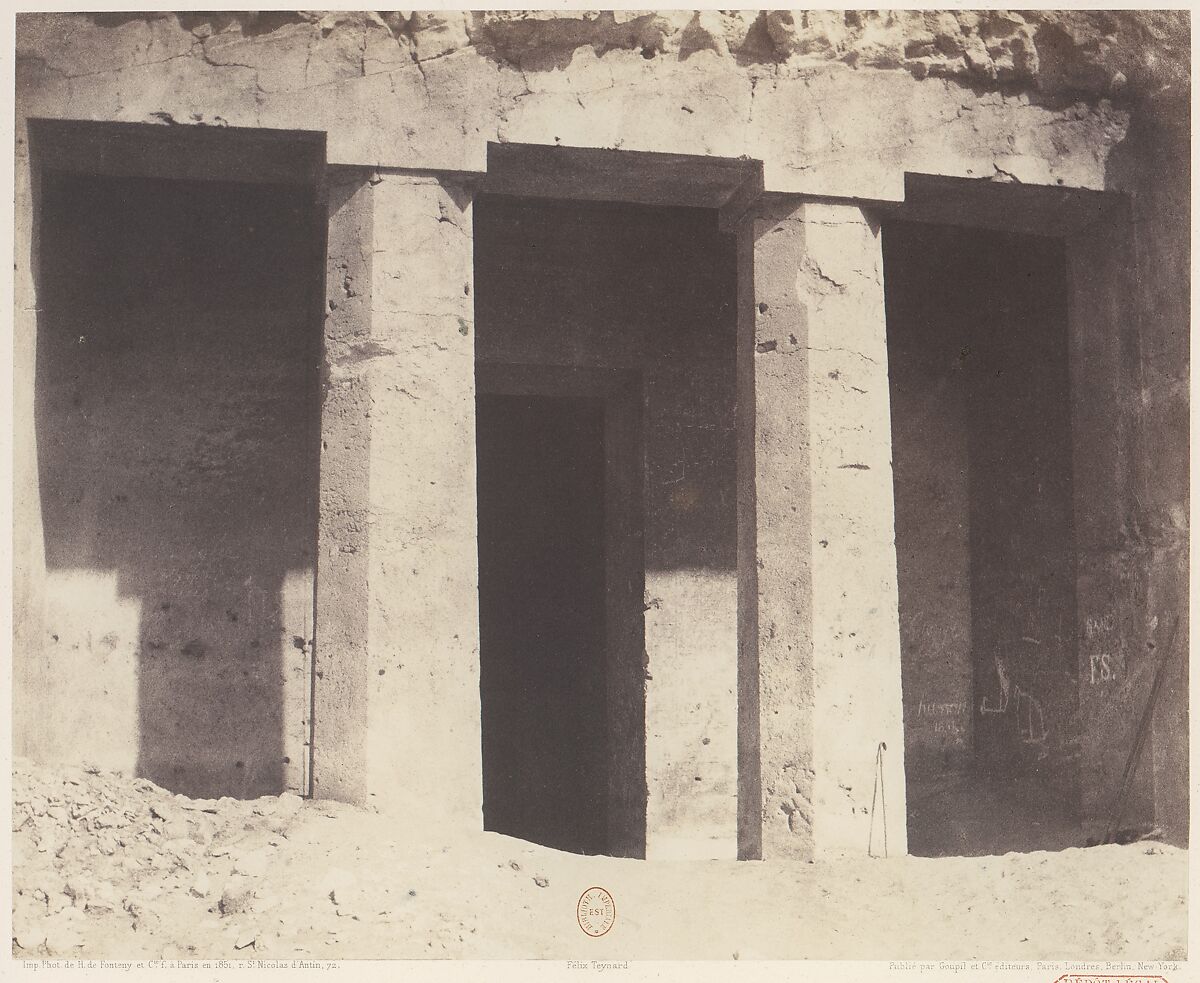 Béni-Haçan, Architecture Hypogéene - Tombeau d'Amoneï, Félix Teynard  French, Salted paper print from paper negative
