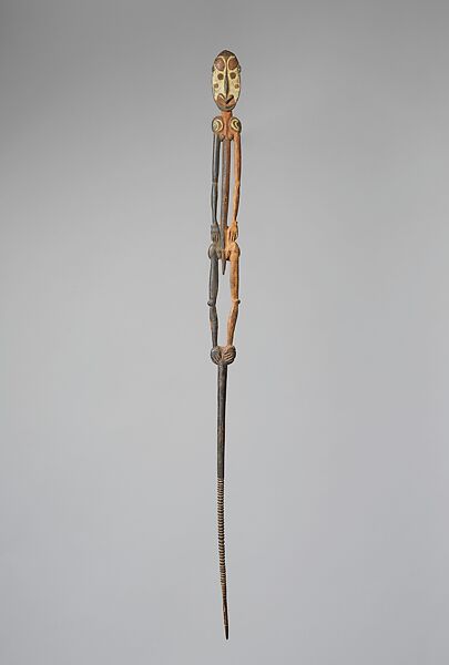 Lime spatula (Tap), Wood, paint, Iatmul people