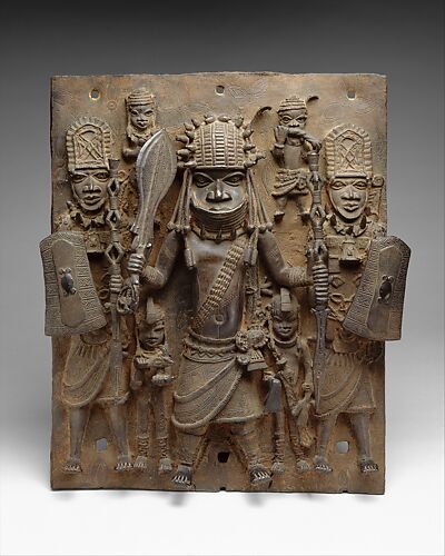 Plaque with Warrior and Attendants