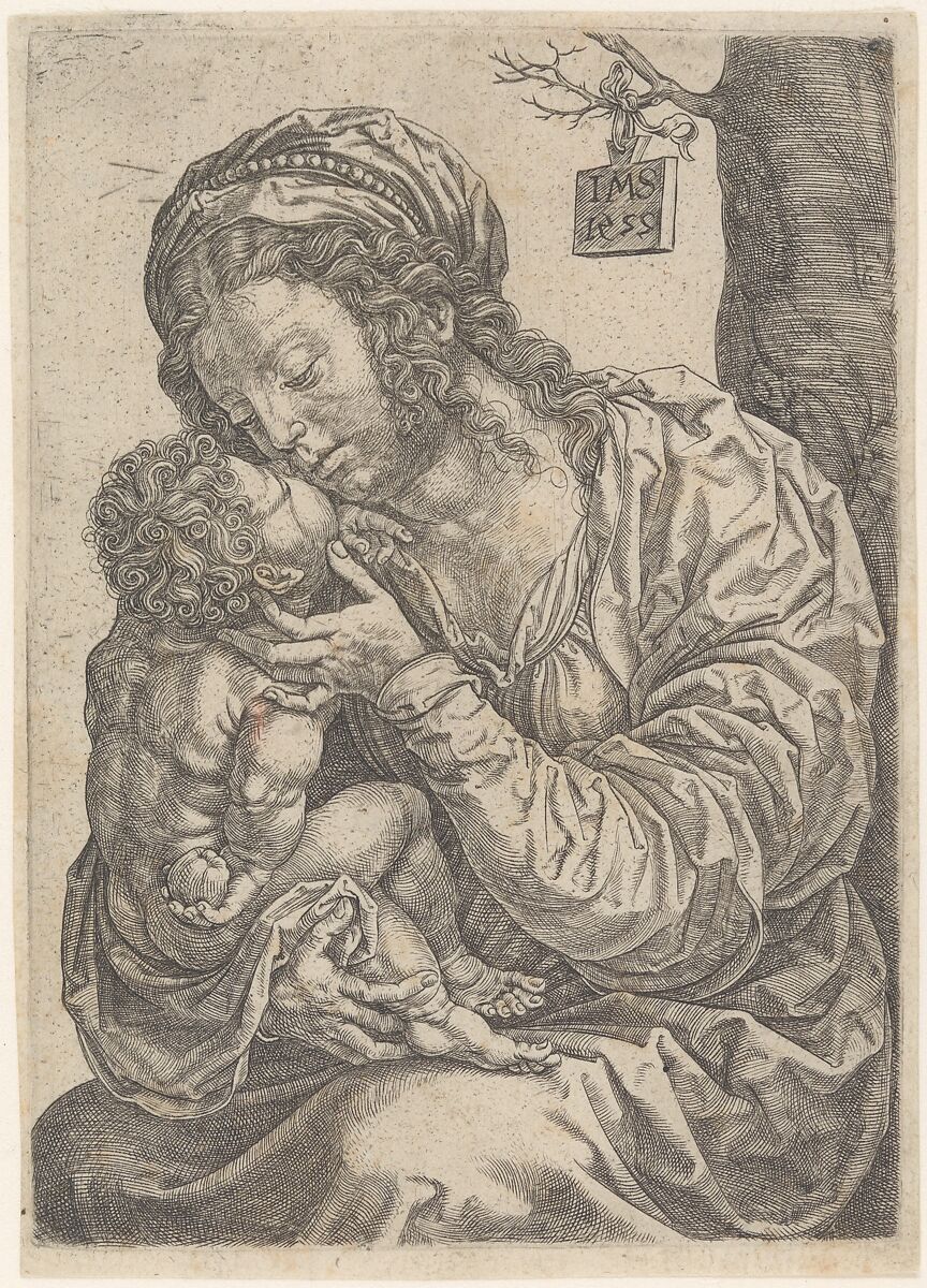 The Virgin and Child Seated at the Foot of a Tree, Jan Gossart (called Mabuse)  Netherlandish, Engraving