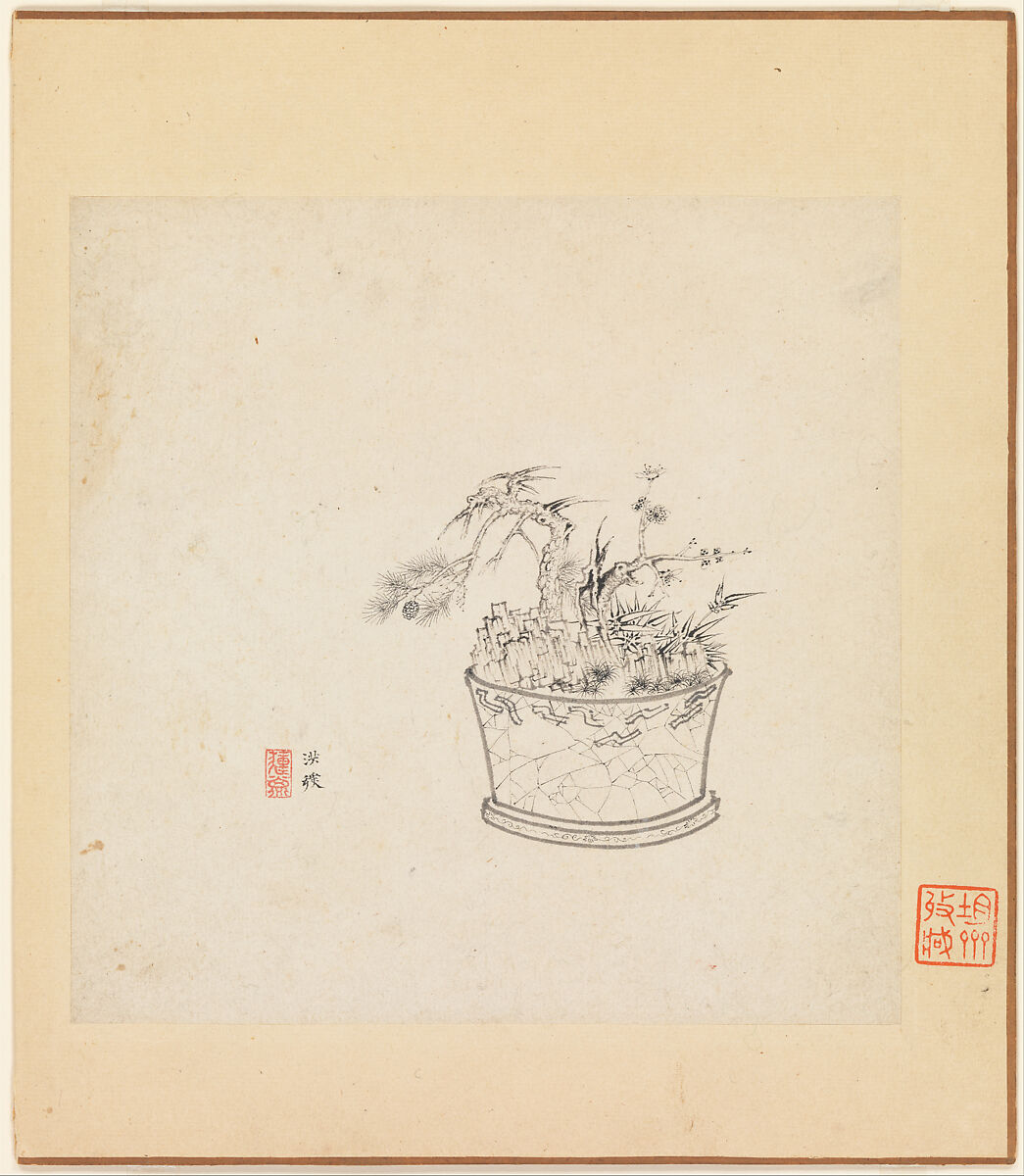 Miscellaneous Studies, Chen Hongshou  Chinese, Album of twelve paintings; ink on paper, China