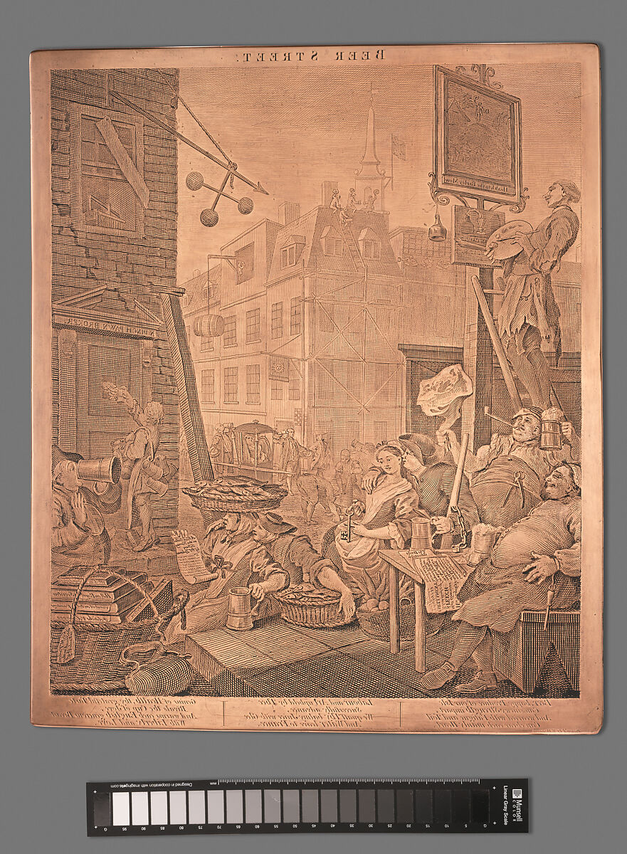 Beer Street, William Hogarth (British, London 1697–1764 London), Engraved copper plate 