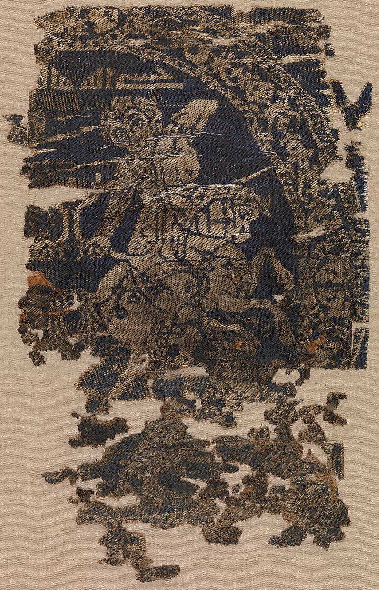 Textile Fragment with Hunting Scene, Silk; samite