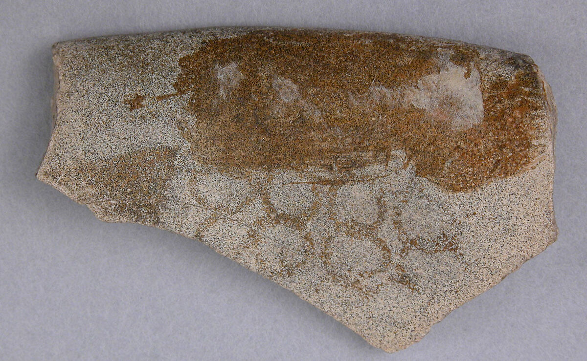 Ceramic Fragment, Earthenware; slip painted, glazed 