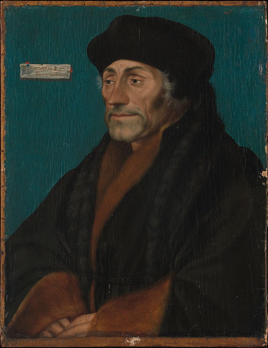 Erasmus of Rotterdam, Hans Holbein the Younger (German, Augsburg 1497/98–1543 London) (and Workshop(?)), Oil on linden panel 