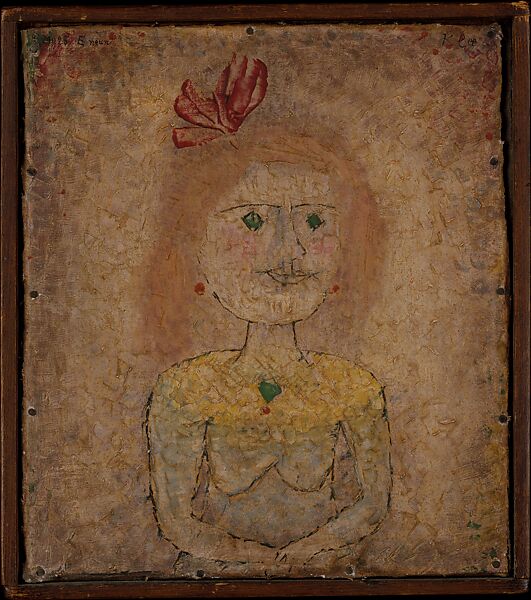 Small Portrait of a Girl in Yellow, Paul Klee  German, born Switzerland, Gypsum and oil on canvas