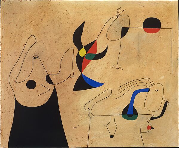 Constellation: Women on the Beach, Joan Miró  Spanish, Gouache and oil wash on paper