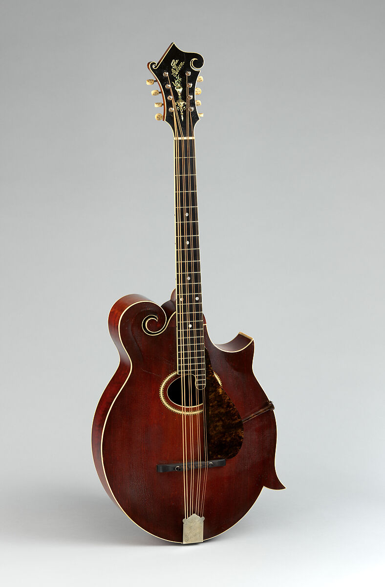 Mandocello, Gibson Mandolin-Guitar Manufacturing Co., Ltd.  American, Spruce, maple, mahogany, ivoroid, mother-of-pearl, nickel silver, American