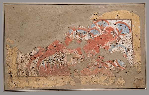 Bench Side-Panel Depicting a Calf in the Marshes