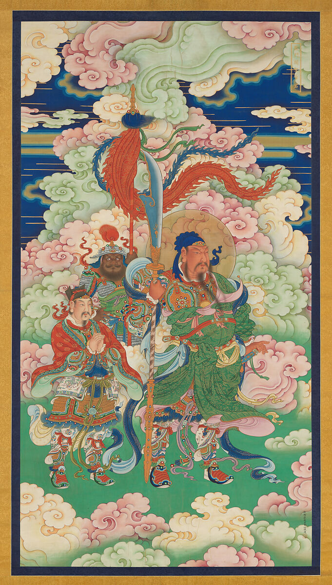 Guan Yu, Unidentified artist , ca. 1700, Hanging scroll; ink, color, and gold on silk, China