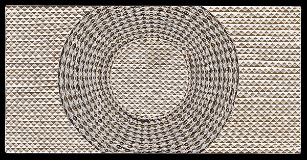 Buyku, Gunybi Ganambarr  Australian (Yolngu, Ŋaymil clan), Ochre on incised laminate board