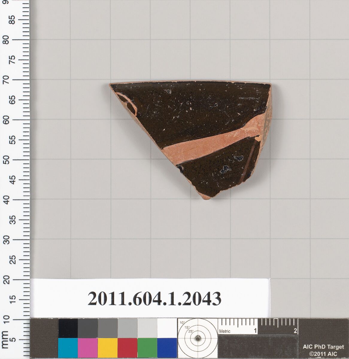 Terracotta rim fragment of a kylix (drinking cup), Terracotta, Greek, Attic 