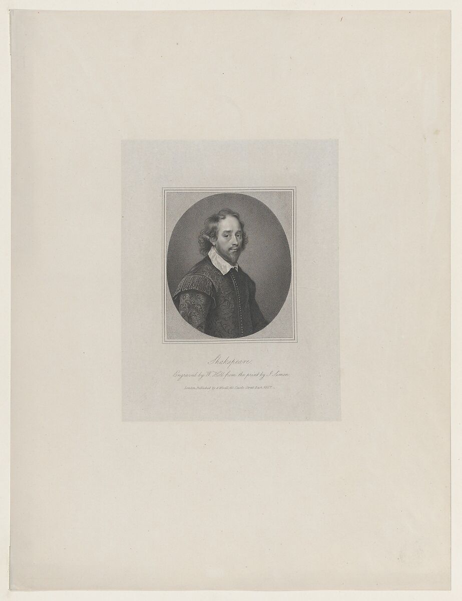 William Shakespeare, William Holl, the Elder  British, Stipple engraving