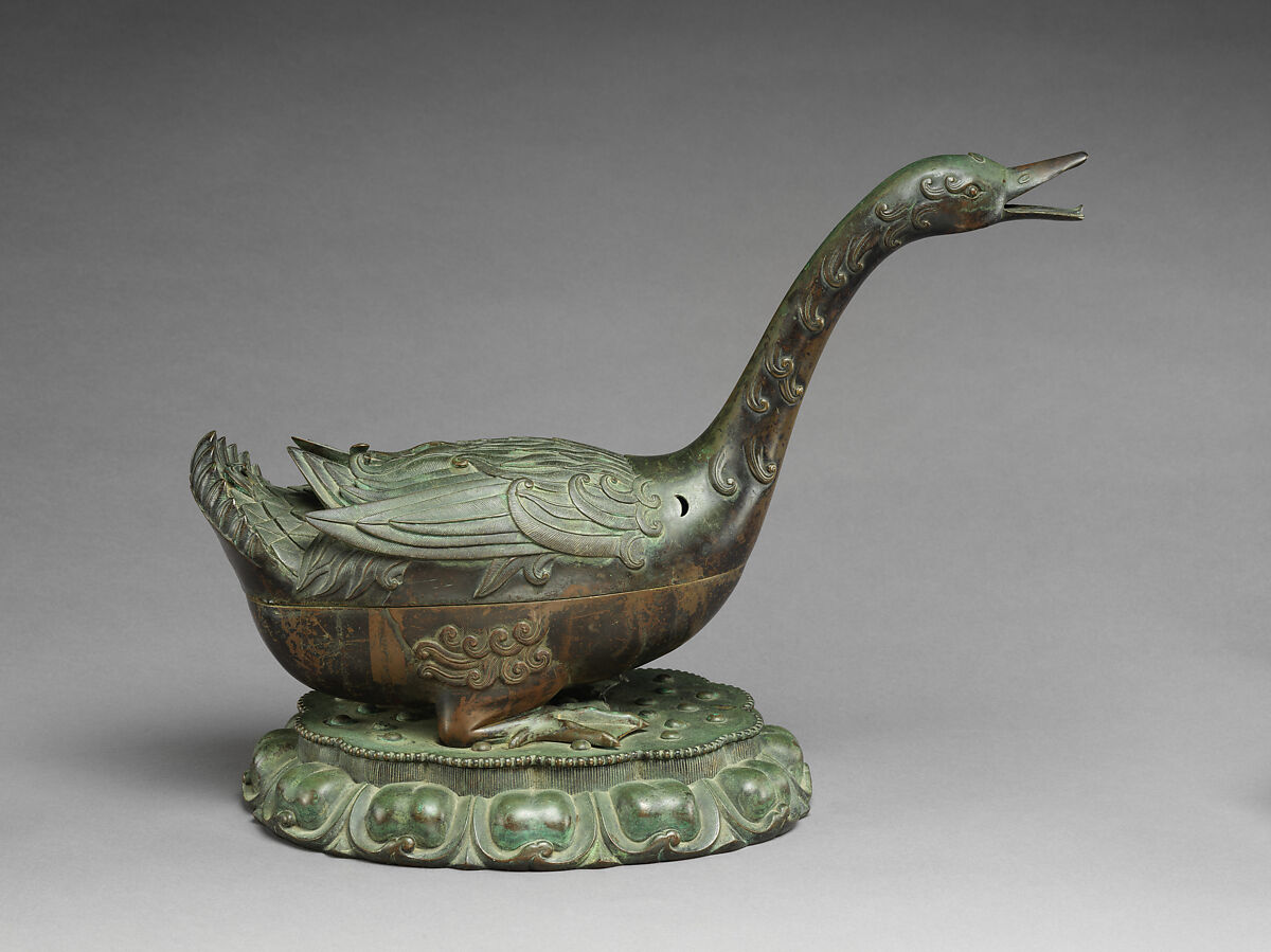 Incense burner in the shape of a goose, Copper alloy, China