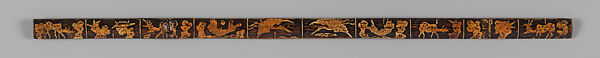 Ruler, Wood, bone, painted ox horn; bamboo, black lacquer, Korea