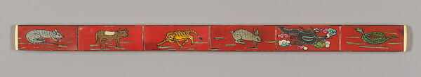 Ruler, Wood, bone, and painted ox horn, Korea